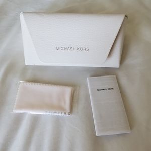 Michael Kors white leather sunglasses case